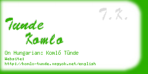 tunde komlo business card
